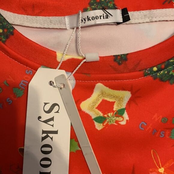 SYKOORIA Christmas long sleeve top size large - Picture 5 of 7